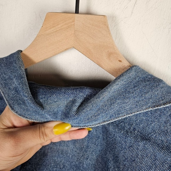 Vintage Eddie Bauer Denim Trucker Jean Jacket Men's XL Blue Classic - Picture 6 of 6